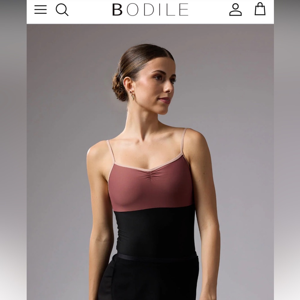 Bodile Polina leotard in obsidian rosewood nougat